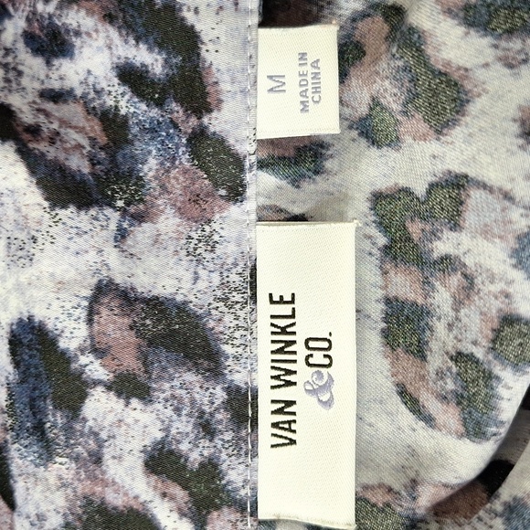 Van Winkle & Co Purple Black Animal Print Mobwife Top & Pants Pajama Set Size M - Picture 13 of 15